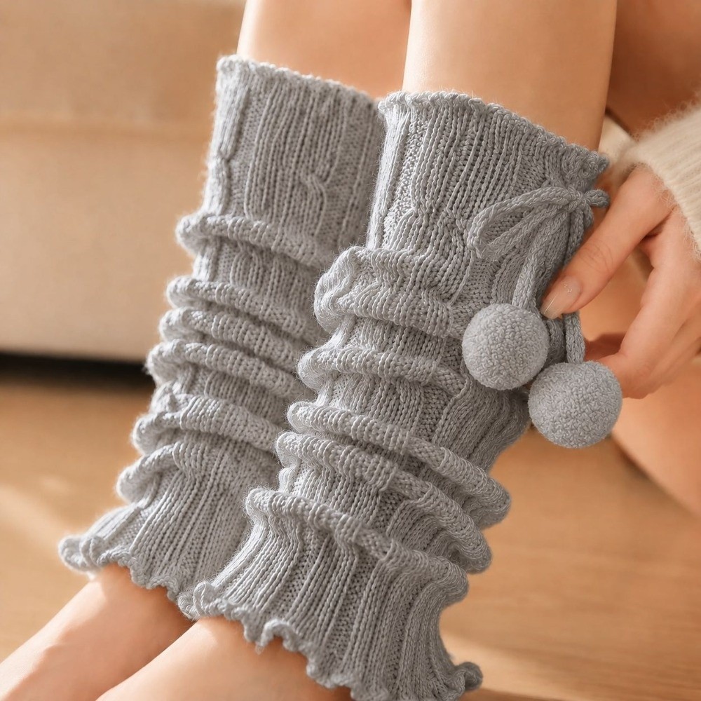 Boot Sock Slouchy - Scaldamuscoli in maglia a trecce con